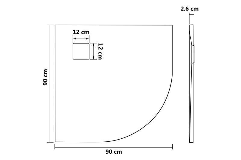 Suihkualusta SMC ruskea 90x90 cm - Ruskea - Talo & remontointi - Keittiö & kylpyhuone - Kylpyhuone - Kylpyhuonetarvikkeet - Muuta