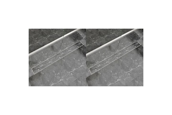 Lineaarinen suihkukaivo 2 kpl 1030x140mm ruostumaton teräs - Poistoletkut & lattiakaivot - Sisäviemärit