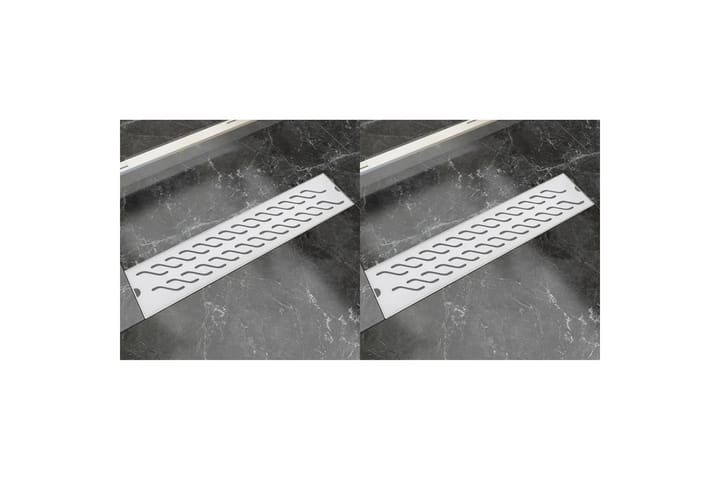 Lineaarinen suihkukaivo 2 kpl 530x140 mm - Ruostumaton teräs - Sisäviemärit - Poistoletkut & lattiakaivot
