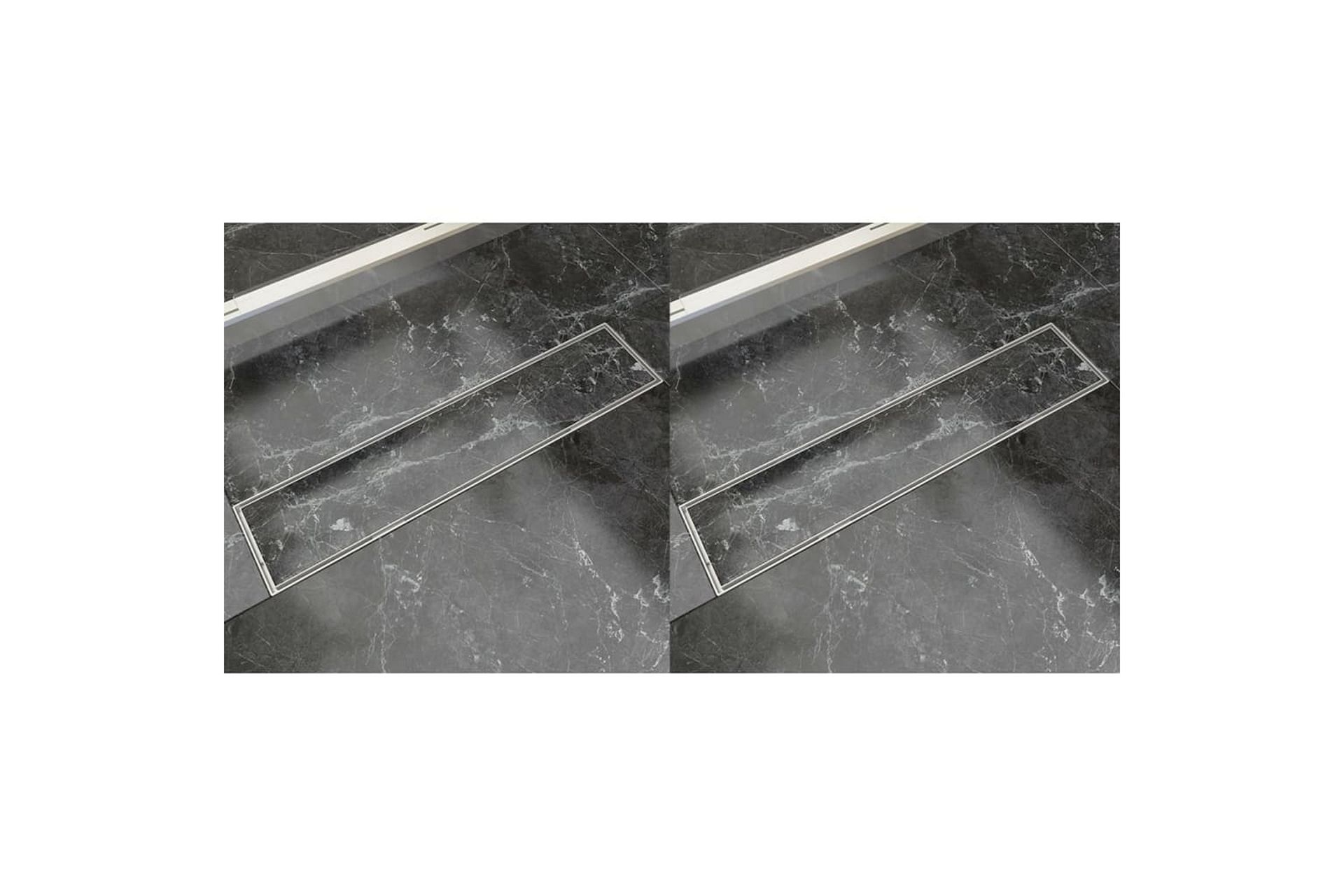 Lineaarinen suihkukaivo 2 kpl 530x140mm ruostumaton teräs - Talo & remontointi - Keittiö & kylpyhuone - Kylpyhuone - Kylpyhuonetarvikkeet - Poistoletkut & lattiakaivot