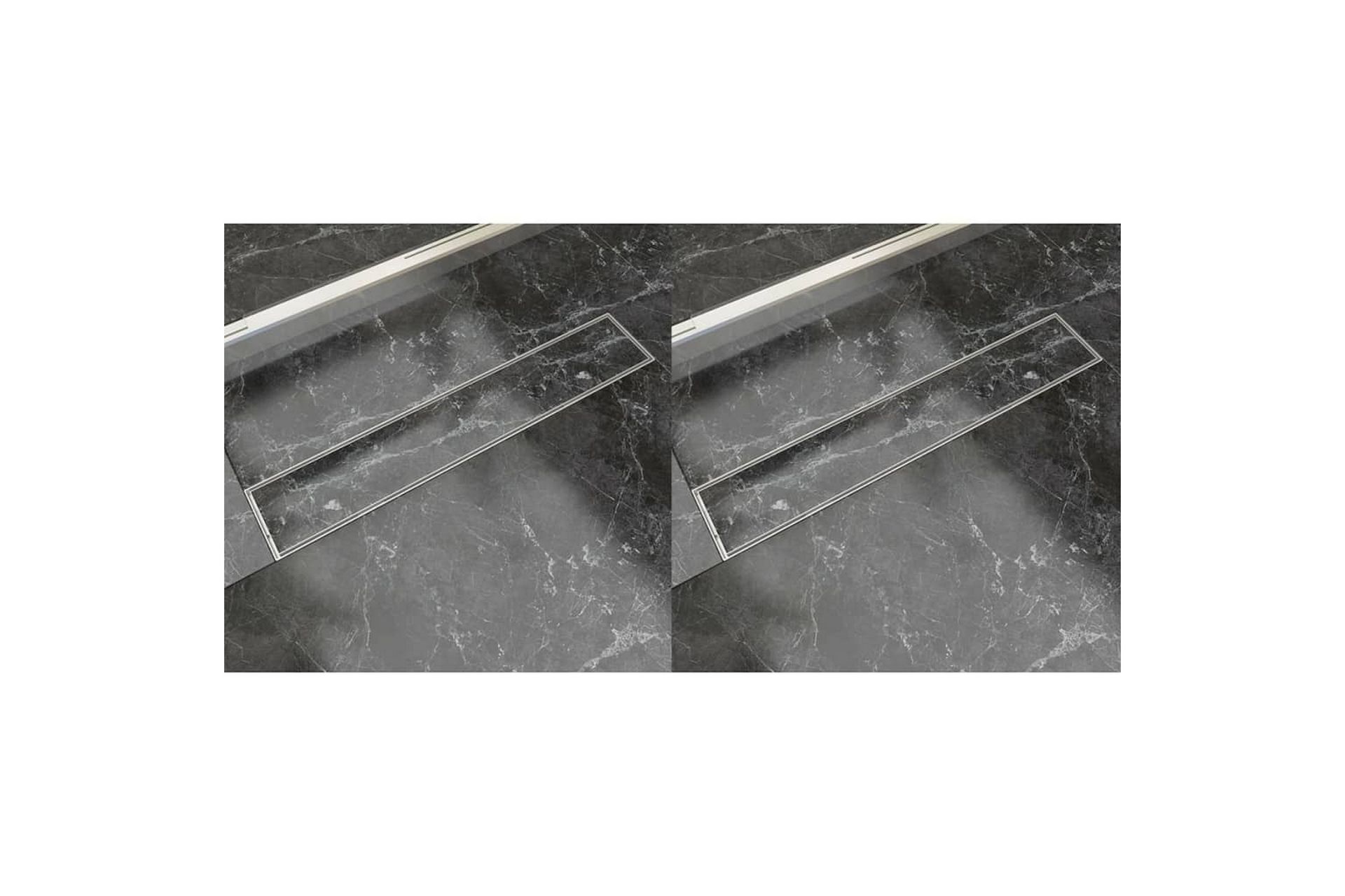 Lineaarinen suihkukaivo 2 kpl 630x140mm ruostumaton teräs - Talo & remontointi - Keittiö & kylpyhuone - Kylpyhuone - Kylpyhuonetarvikkeet - Poistoletkut & lattiakaivot