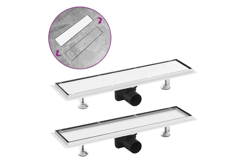 Suihkukaivo 2-in-1 kansi 53x14 cm ruostumaton teräs - Talo & remontointi - Keittiö & kylpyhuone - Kylpyhuone - Kylpyhuonetarvikkeet - Poistoletkut & lattiakaivot