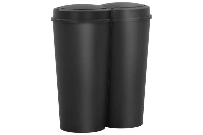 2-osainen roskakori musta 50 l - Musta - Talo & remontointi - Keittiö & kylpyhuone - Kylpyhuone - Kylpyhuonetarvikkeet - Poljinroskakorit