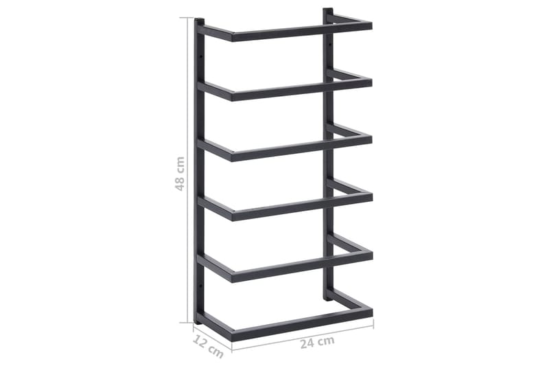 Pyyheteline musta 24x12x48 cm teräs - Musta - Pyyhetikkaat - Pyyhekoukut & pyyhetangot - Pyyheteline - Kylpyhuonetarvikkeet