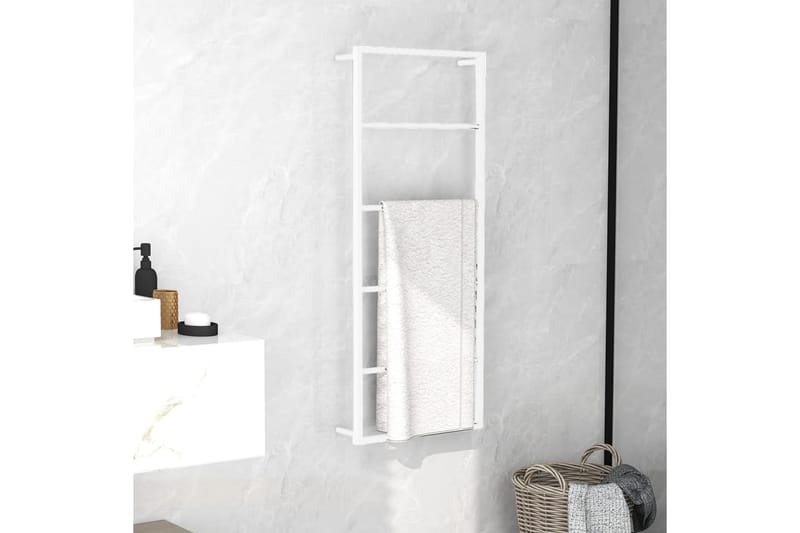 Pyyheteline valkoinen 45x10x115 cm teräs - Valkoinen - Talo & remontointi - Keittiö & kylpyhuone - Kylpyhuone - Kylpyhuonetarvikkeet - Pyyhetikkaat