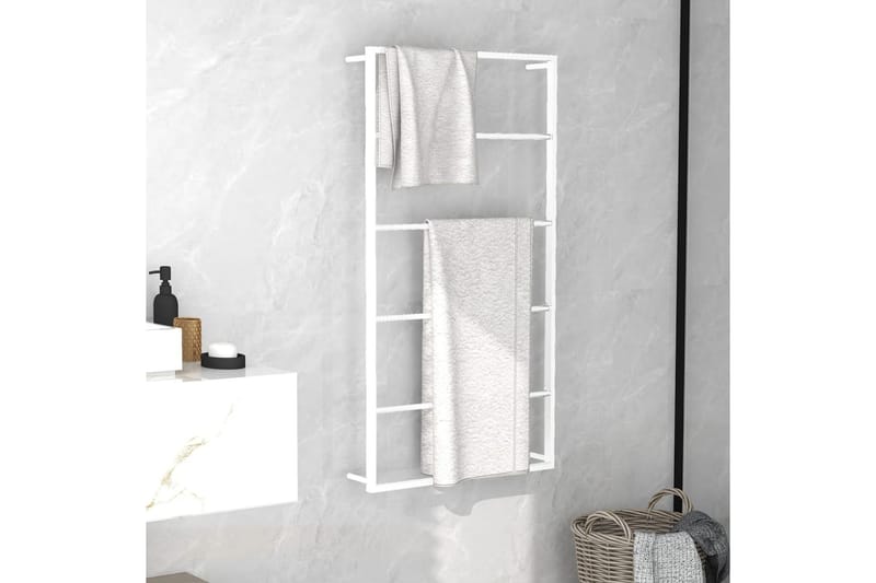 Pyyheteline valkoinen 60x10x116 cm teräs - Valkoinen - Talo & remontointi - Keittiö & kylpyhuone - Kylpyhuone - Kylpyhuonetarvikkeet - Pyyhetikkaat