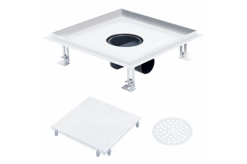 Suihkukaivo 2-in-1 kansi 25x25 cm ruostumaton teräs - Talo & remontointi - Keittiö & kylpyhuone - Kylpyhuone - Kylpyhuonetarvikkeet - Poistoletkut & lattiakaivot