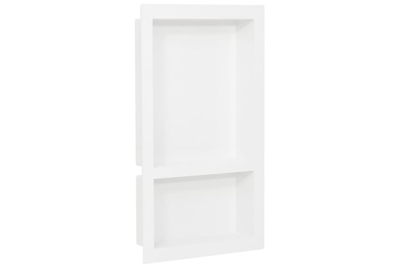 Suihkusyvennys 2 osastolla korkeakiilto valkoinen 41x69x9 cm - Valkoinen - Talo & remontointi - Keittiö & kylpyhuone - Kylpyhuone - Suihkutarvikkeet - Suihkuhyllyt & suihkukorit