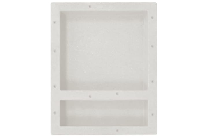 Suihkusyvennys 2 osastolla mattavalkoinen 41x51x10 cm - Valkoinen - Suihkuhyllyt & suihkukorit - Hyllyt & korit suihkuun