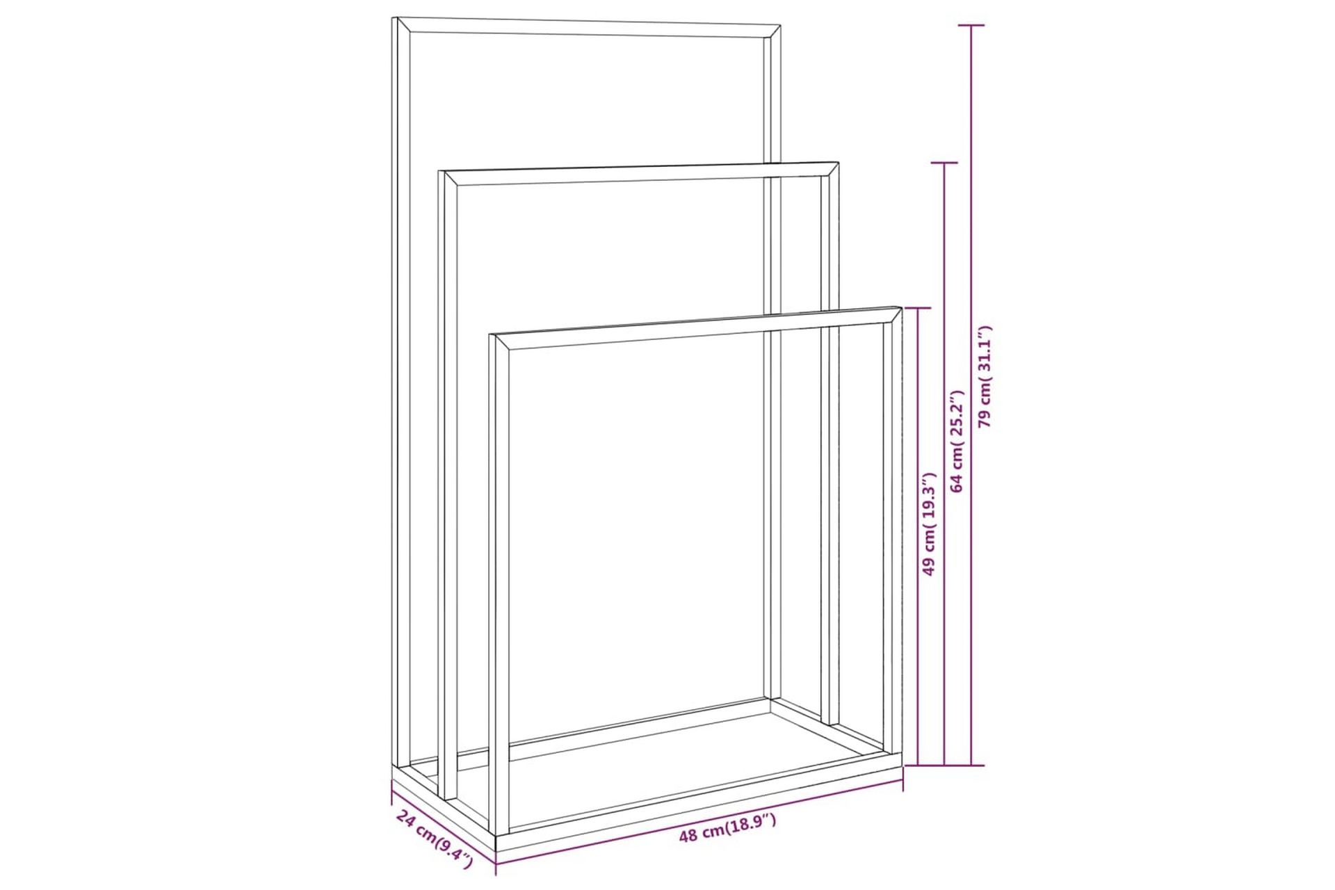 Vapaasti seisova pyyheteline musta 48x24x79 cm rauta - Musta - Talo & remontointi - Keittiö & kylpyhuone - Kylpyhuone - Kylpyhuonetarvikkeet