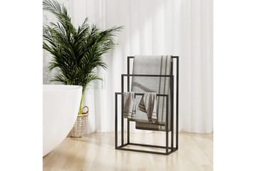 Vapaasti seisova pyyheteline musta 48x24x79 cm rauta - Musta - Talo & remontointi - Keittiö & kylpyhuone - Kylpyhuone - Kylpyhuonetarvikkeet