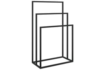 Vapaasti seisova pyyheteline musta 48x24x79 cm rauta - Musta - Talo & remontointi - Keittiö & kylpyhuone - Kylpyhuone - Kylpyhuonetarvikkeet