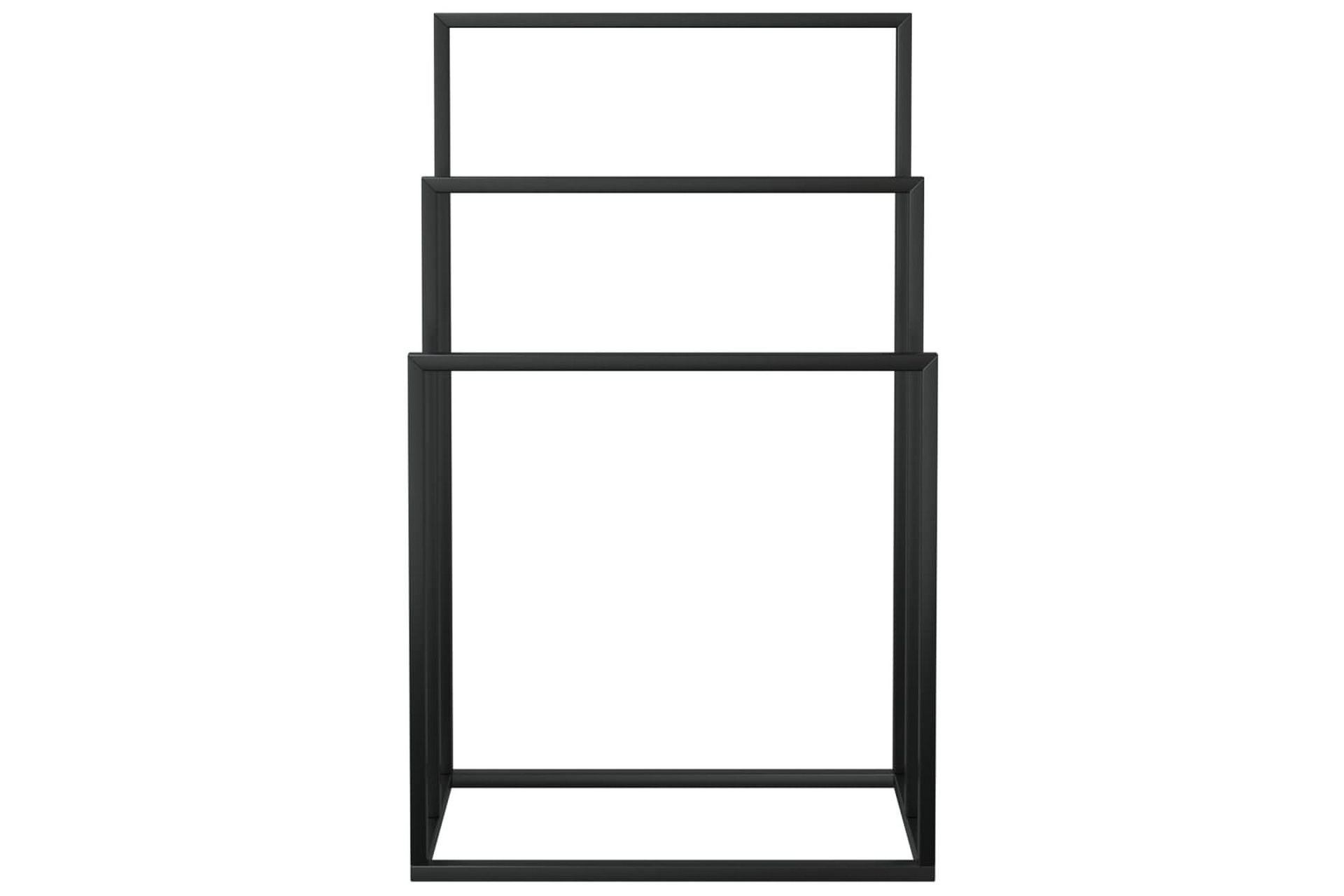 Vapaasti seisova pyyheteline musta 48x24x79 cm rauta - Musta - Talo & remontointi - Keittiö & kylpyhuone - Kylpyhuone - Kylpyhuonetarvikkeet
