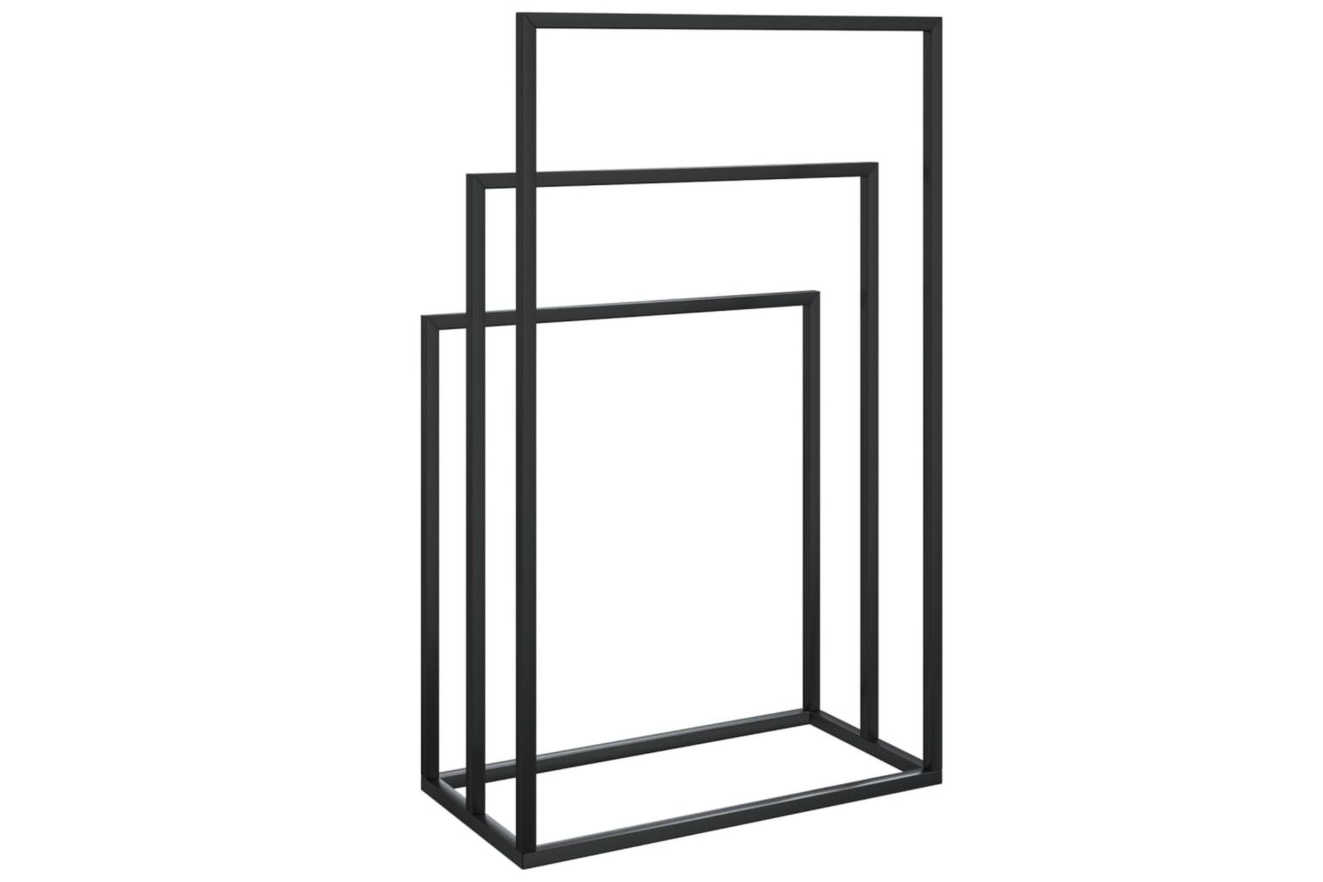 Vapaasti seisova pyyheteline musta 48x24x79 cm rauta - Musta - Talo & remontointi - Keittiö & kylpyhuone - Kylpyhuone - Kylpyhuonetarvikkeet