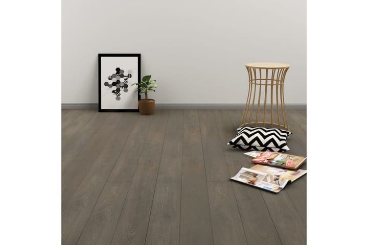 Itsekiinnittyvä lattialankku 4,46m² 3mm PVC harmaa ja ruskea - Harmaa - WC-istuimen kansi - Wc-istuimen kannet