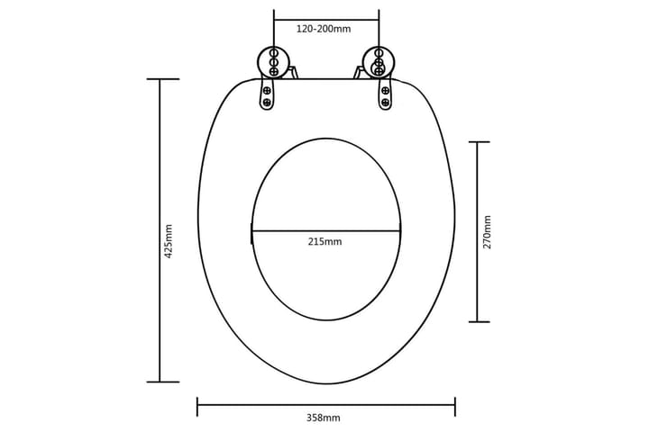 WC-istuimet hard-close kansilla 2 kpl MDF ruskea - Ruskea - WC-istuimen kansi - Wc-istuimen kannet