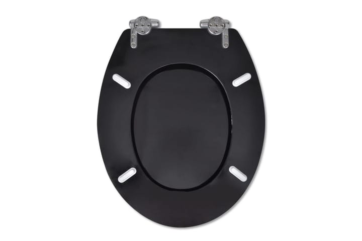 WC-istuimet soft-close kansilla 2 kpl MDF musta - Musta - WC-istuimen kansi - Wc-istuimen kannet