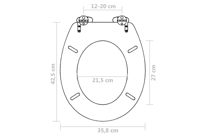 WC-istuimet soft-close kansilla 2 kpl MDF valkoinen - Valkoinen - WC-istuimen kansi - Wc-istuimen kannet