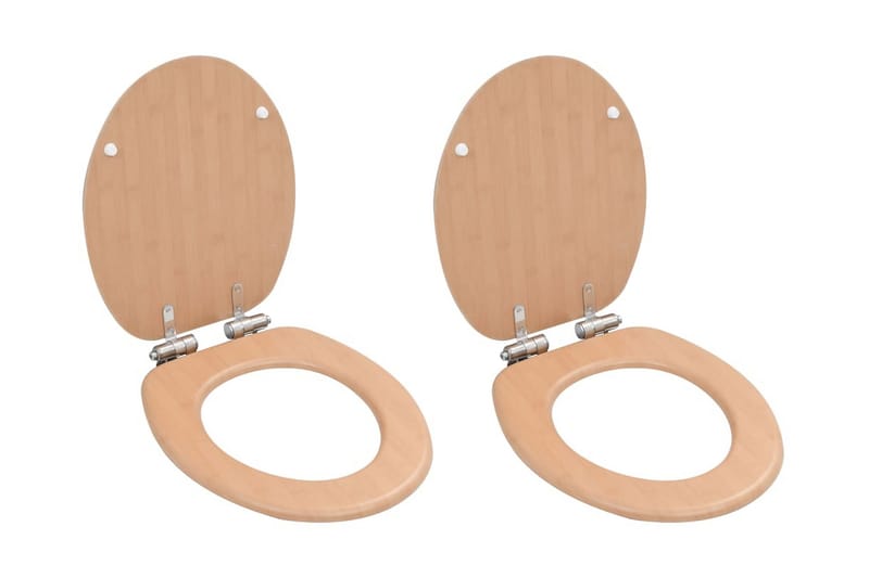 WC-istuin 2 kpl soft close kansilla MDF bambukuosi - Talo & remontointi - Keittiö & kylpyhuone - Kylpyhuone - Kylpyhuonetarvikkeet - Wc-istuimen kannet