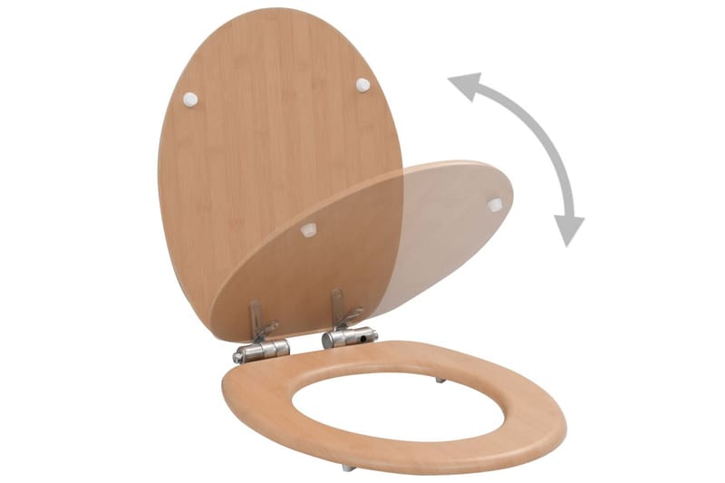 WC-istuin 2 kpl soft close kansilla MDF bambukuosi - Talo & remontointi - Keittiö & kylpyhuone - Kylpyhuone - Kylpyhuonetarvikkeet - Wc-istuimen kannet
