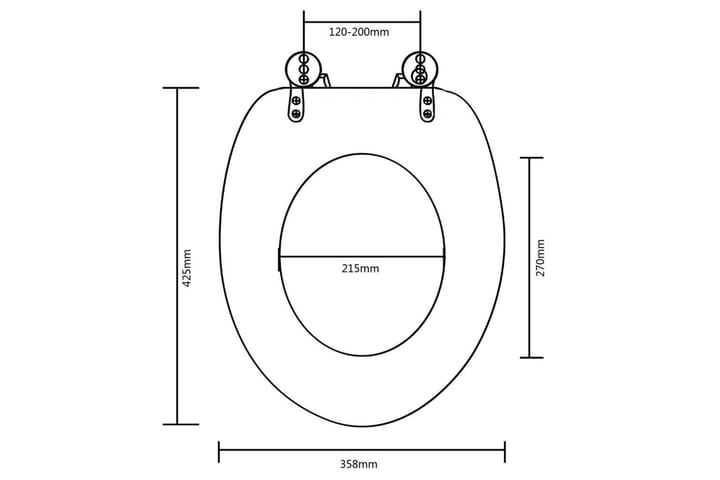 WC-istuin MDF kansi yksinkertainen muotoilu musta - Musta - WC-istuimen kansi - Wc-istuimen kannet