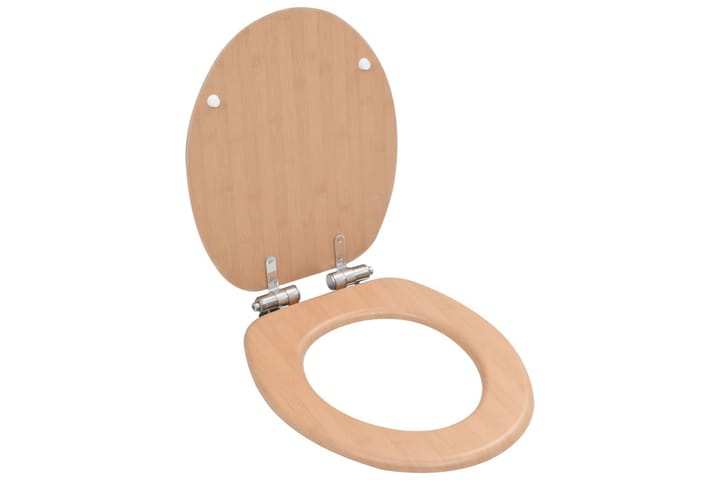 WC-istuin soft close kannella MDF bambukuvio - Ruskea - WC-istuimen kansi - Wc-istuimen kannet