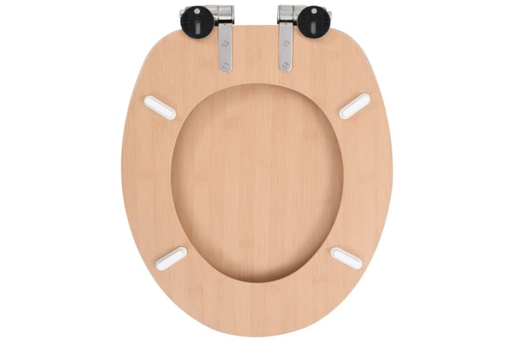 WC-istuin soft close kannella MDF bambukuvio - Ruskea - WC-istuimen kansi - Wc-istuimen kannet