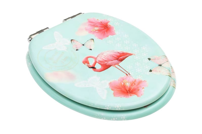 WC-istuin soft close -kannella MDF flamingokuosi - Monivärinen - Talo & remontointi - Keittiö & kylpyhuone - Kylpyhuone - Kylpyhuonetarvikkeet - Wc-istuimen kannet