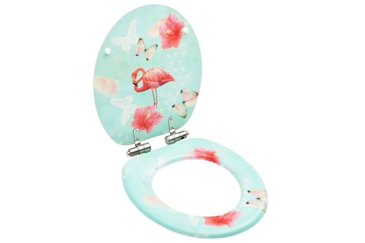 WC-istuin soft close -kannella MDF flamingokuosi - Monivärinen - WC-istuimen kansi - Wc-istuimen kannet