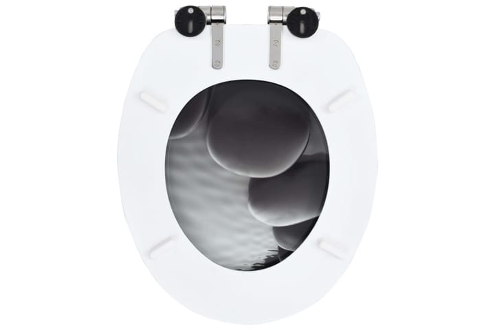 WC-istuin soft close kannella MDF kivikuosi - Harmaa - WC-istuimen kansi - Wc-istuimen kannet