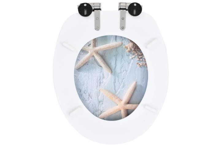 WC-istuin soft close kannella MDF meritähtikuosi - Harmaa - WC-istuimen kansi - Wc-istuimen kannet