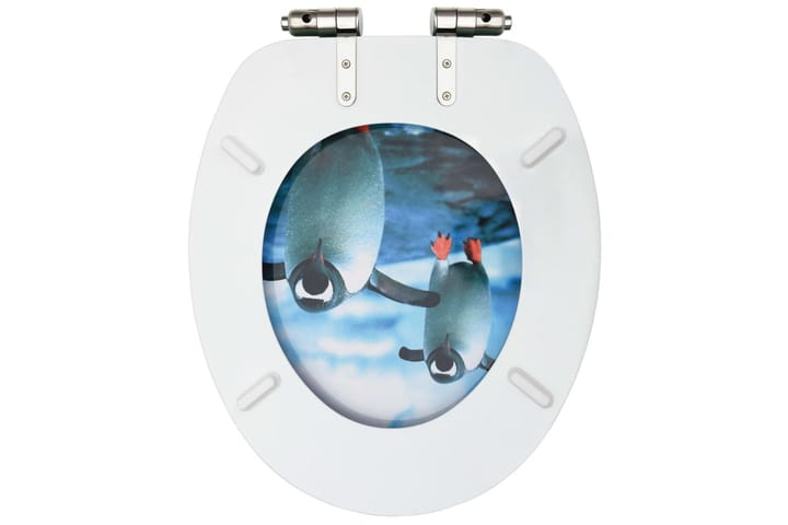 WC-istuin soft close -kannella MDF pingviinikuosi - Monivärinen - WC-istuimen kansi - Wc-istuimen kannet