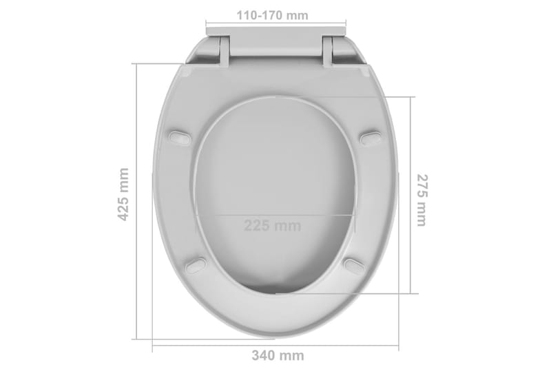 WC-istuin pehmeästi sulkeutuva vaaleanharmaa soikea - Harmaa - WC-istuimen kansi - Wc-istuimen kannet