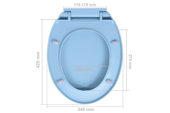 WC-istuin pehmeästi sulkeutuva pikakiinnitys sininen soikea - WC-istuimen kansi - Wc-istuimen kannet