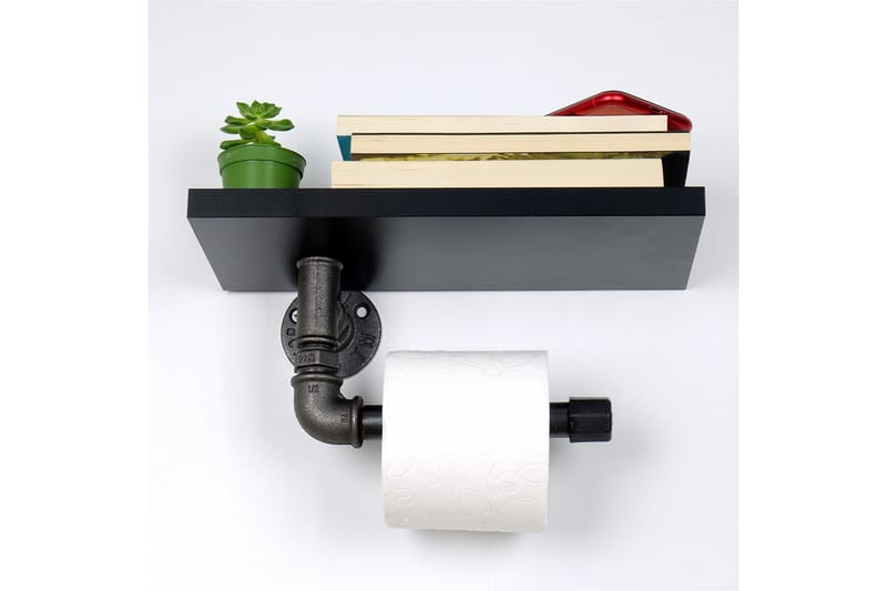WC-paperiteline Borura 30x12 cm - Musta - Talo & remontointi - Keittiö & kylpyhuone - Kylpyhuone - Kylpyhuonetarvikkeet