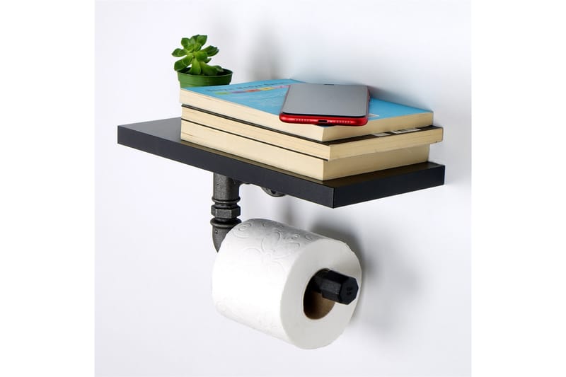 WC-paperiteline Borura 30x12 cm - Musta - Talo & remontointi - Keittiö & kylpyhuone - Kylpyhuone - Kylpyhuonetarvikkeet