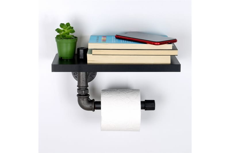 WC-paperiteline Borura 30x12 cm - Musta - Talo & remontointi - Keittiö & kylpyhuone - Kylpyhuone - Kylpyhuonetarvikkeet