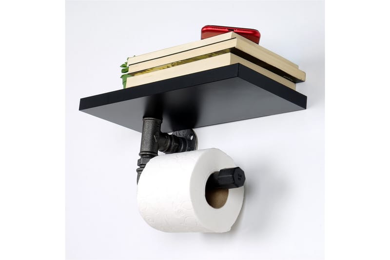 WC-paperiteline Borura 30x12 cm - Musta - Talo & remontointi - Keittiö & kylpyhuone - Kylpyhuone - Kylpyhuonetarvikkeet