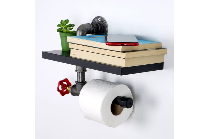 WC-paperiteline Borura 30x14 cm - Musta - Talo & remontointi - Keittiö & kylpyhuone - Kylpyhuone - Kylpyhuonetarvikkeet