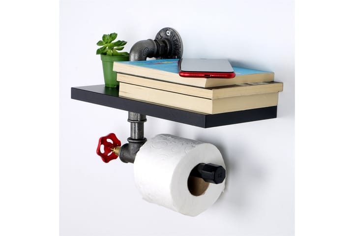 WC-paperiteline Borura 30x14 cm - Musta - Kylpyhuonetarvikkeet - Wc-paperitelineet