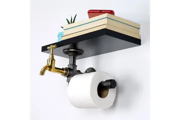 WC-paperiteline Borura 30x17 cm - Musta - Talo & remontointi - Keittiö & kylpyhuone - Kylpyhuone - Kylpyhuonetarvikkeet