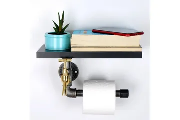 WC-paperiteline Borura 30x17 cm - Musta - Talo & remontointi - Keittiö & kylpyhuone - Kylpyhuone - Kylpyhuonetarvikkeet