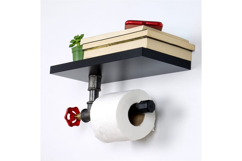 WC-paperiteline Borura 30x14 cm - Musta - Talo & remontointi - Keittiö & kylpyhuone - Kylpyhuone - Kylpyhuonetarvikkeet