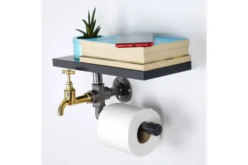 WC-paperiteline Borura 30x17 cm - Musta - Talo & remontointi - Keittiö & kylpyhuone - Kylpyhuone - Kylpyhuonetarvikkeet