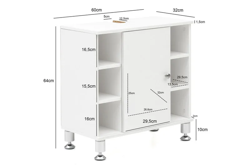 Allaskaappi Wohnling Kalvopinnoitettu lastulevy 1 ovi 6 säilytystilaa moderni - Talo & remontointi - Keittiö & kylpyhuone - Kylpyhuone - Pesualtaat - Pesuallas