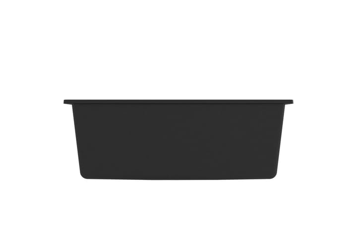 Keittiön tiskiallas ylivuotoreiällä musta graniitti - Pesuallas