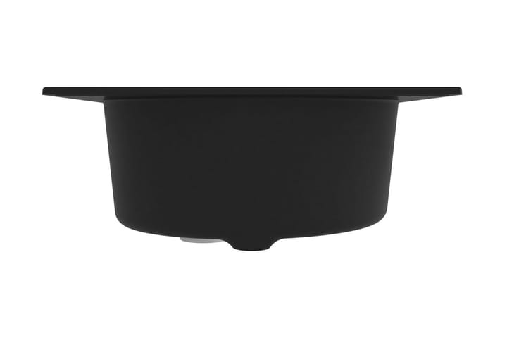 Keittiön tiskiallas ylivuotoreiällä musta graniitti - Musta - Pesuallas