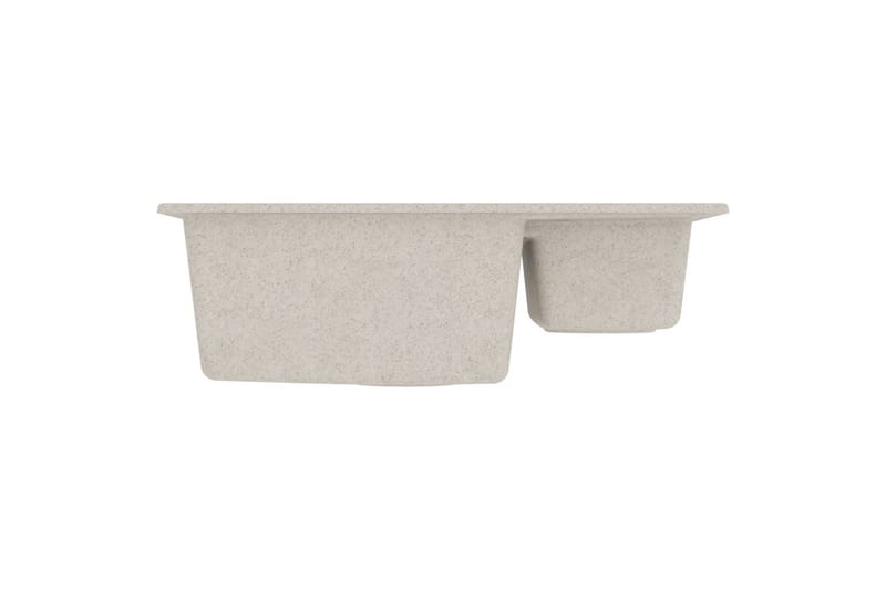Keittiön tiskiallas ylivuotoreikä tupla-allas beige - Beige - Talo & remontointi - Keittiö & kylpyhuone - Kylpyhuone - Pesualtaat - Pesuallas
