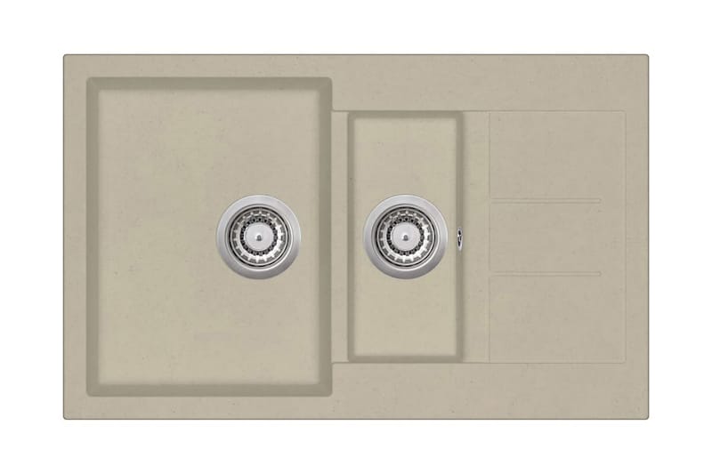 Keittiön tuplapesuallas graniitti beige - Beige - Talo & remontointi - Keittiö & kylpyhuone - Kylpyhuone - Pesualtaat - Pesuallas