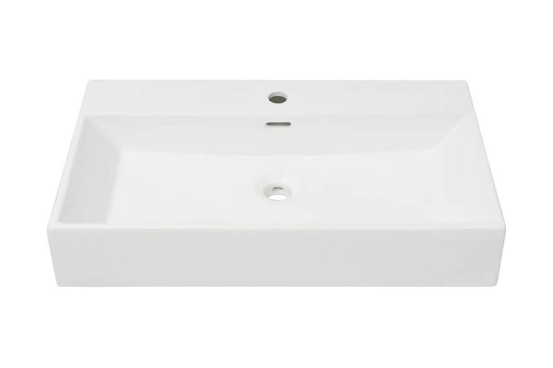 Keraaminen pesuallas hanareiällä 76x42,5x14,5 cm Valkoinen - Valkoinen - Talo & remontointi - Keittiö & kylpyhuone - Kylpyhuone - Pesualtaat - Pesuallas